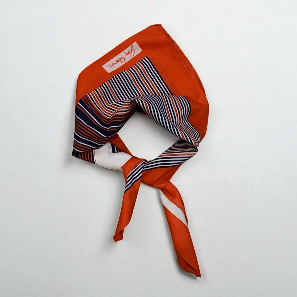 Vintage 60’s Jim Renoir Graphic Large Scarf In Red / Blue / White - Picture 12 of 16